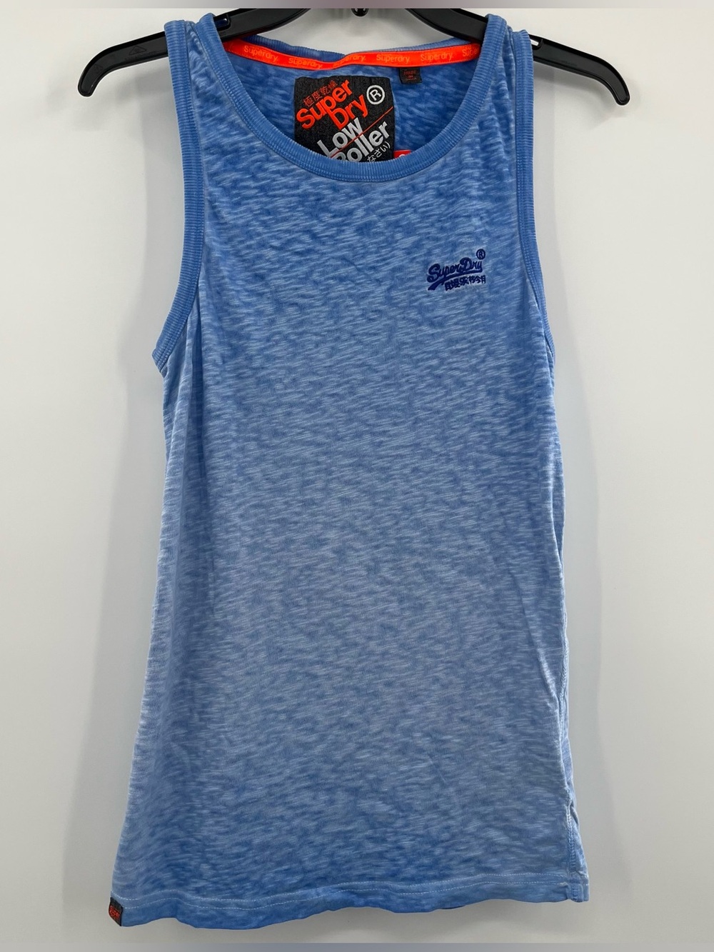 Superdry Tank Top Mens Small Ombre Blue Low Roller Sleeveless Cotton Streetwear
